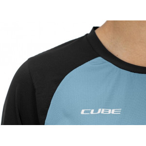 Cycling jersey Cube ATX WS Round Neck L/S blue'n'black