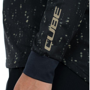 Cycling jersey Cube ATX WS Round Neck L/S black pattern