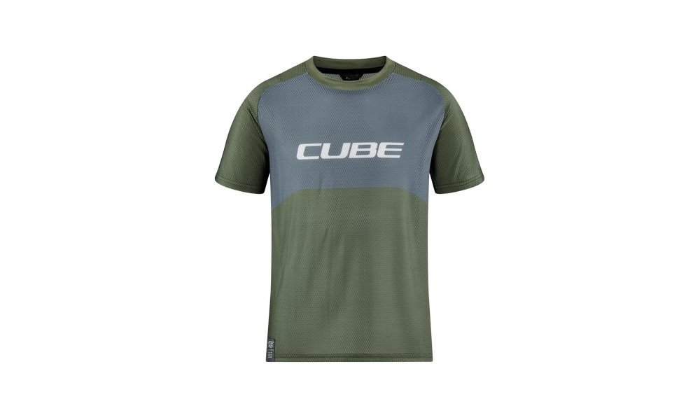 Cycling jersey Cube Vertex Rookie S/S TM olive'n'grey - 1