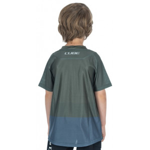 Cycling jersey Cube Vertex Rookie S/S TM olive'n'grey