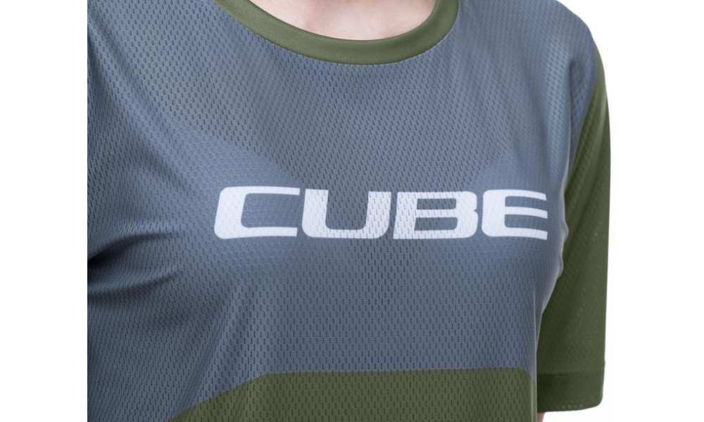 Cycling jersey Cube Vertex WS Round Neck TM S/S olive - 5
