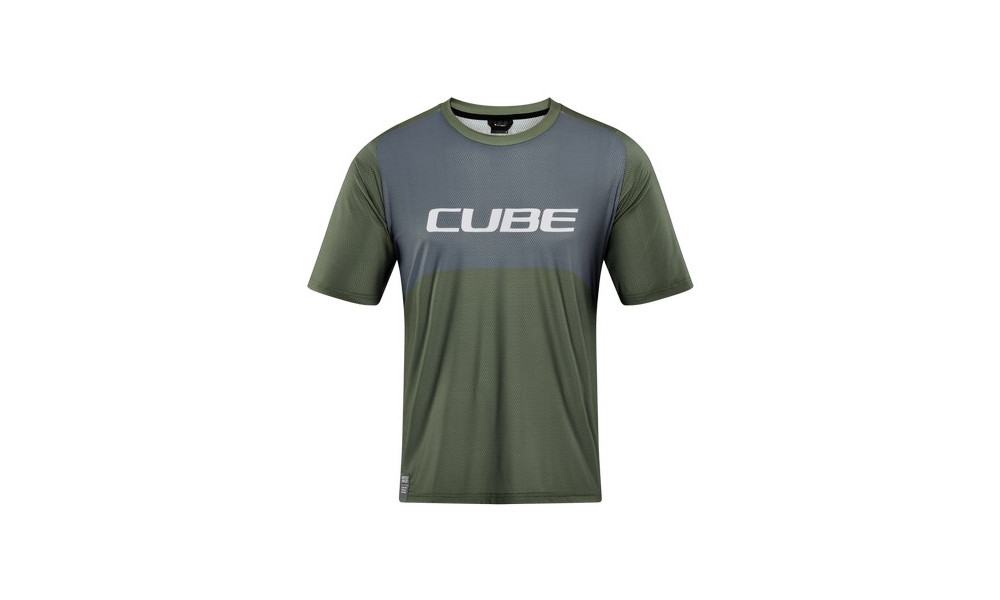 Cycling jersey Cube Vertex Round Neck TM S/S olive'n'grey - 1