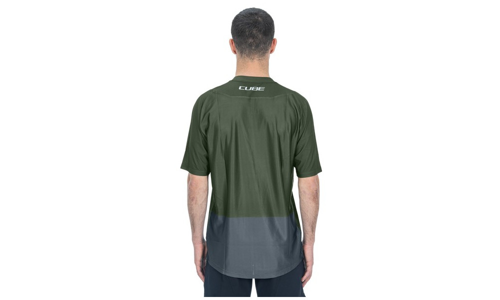 Cycling jersey Cube Vertex Round Neck TM S/S olive'n'grey - 4