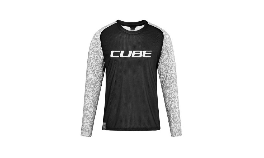 Cycling jersey Cube Vertex Round Neck L/S black - 1