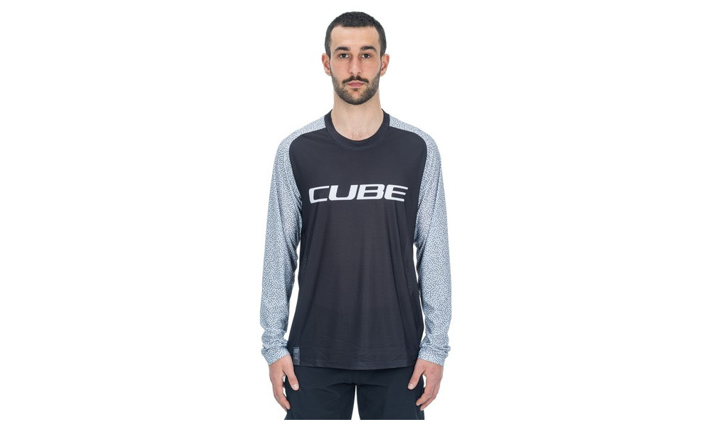 Cycling jersey Cube Vertex Round Neck L/S black - 5