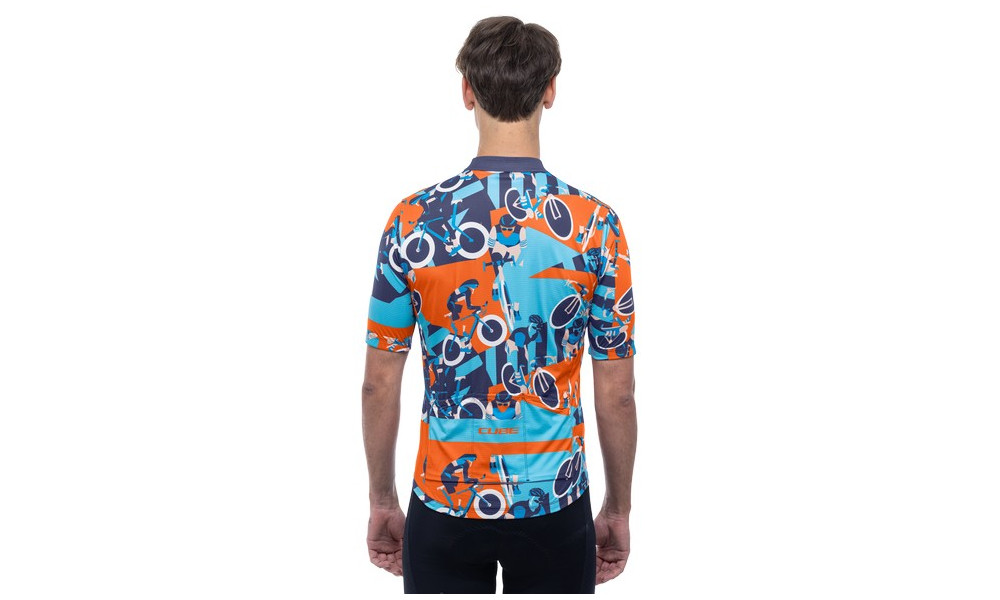 Cycling jersey Cube Blackline CMPT S/S blue'n'orange - 4