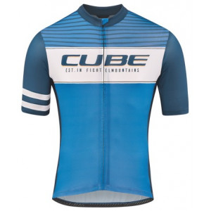 Cycling jersey Cube Blackline CMPT S/S blue'n'white