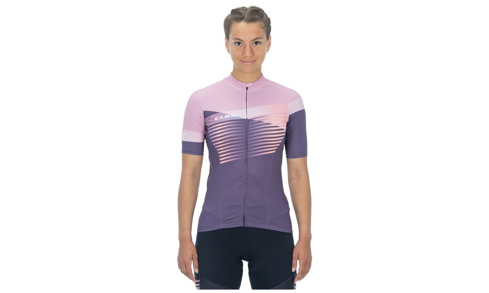Cycling jersey Cube Teamline WS S/S violet'n'rose - 5