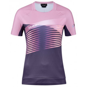 Cycling jersey Cube Teamline WS Round Neck S/S violet'n'rose