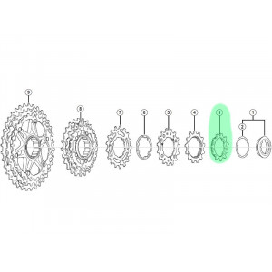 Aizmugurējais ķēdesrats Shimano XT CS-M771 for 34/36T (BJ/BK)