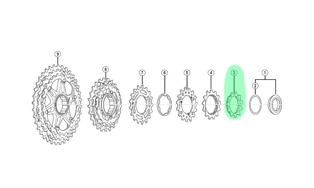 Aizmugurējais ķēdesrats Shimano XT CS-M771 for 34/36T (BJ/BK) 