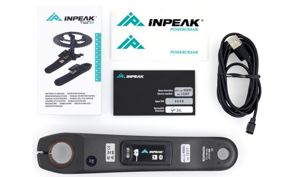 Kloķis ar jaudas mērītāju INPEAK Powercrank-E Shimano Ultegra FC-R8100 - 4