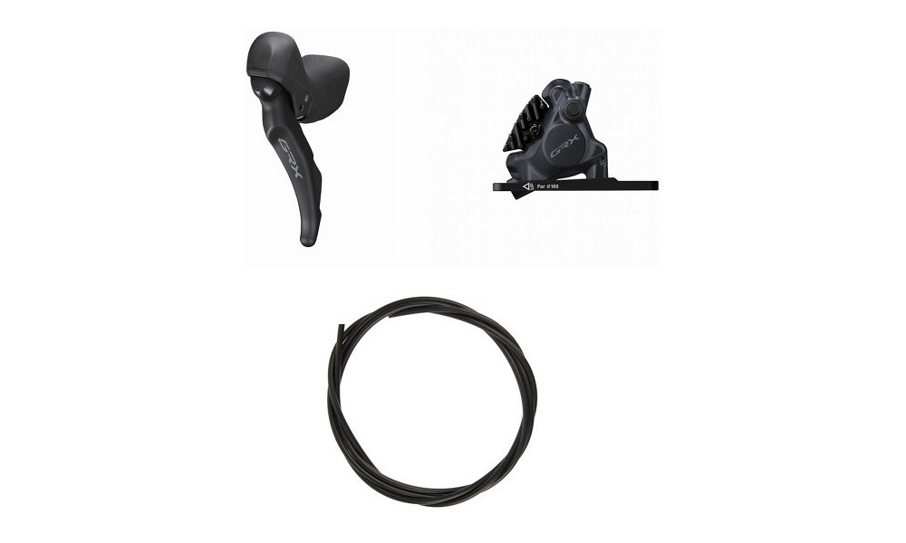 Priekšējās disku bremzes Shimano GRX ST-RX600 (L) + BR-RX410 (F) J-kit flat 2x11-speed 