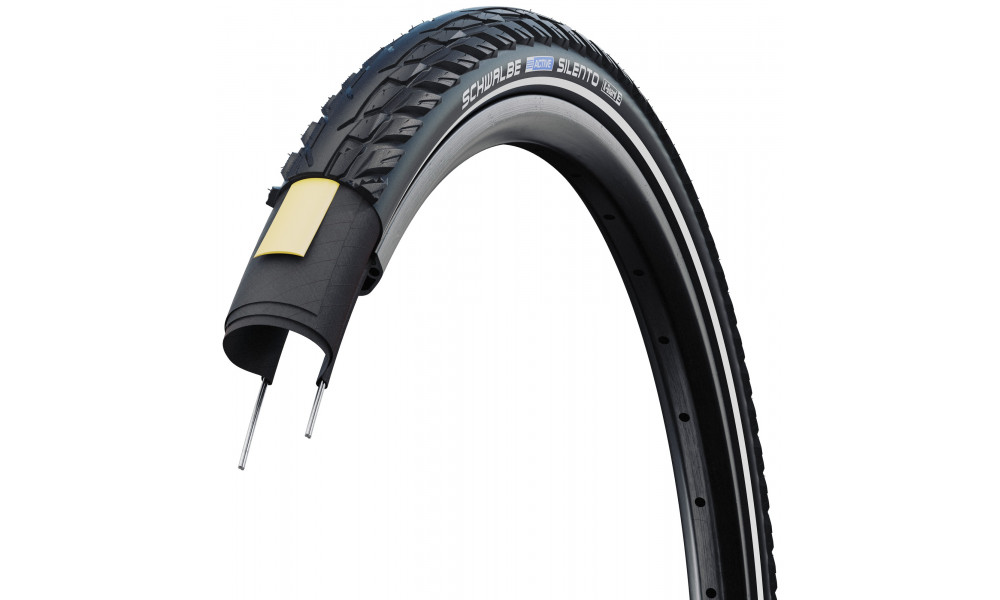 Riepa 28" Schwalbe Silento HS 421 Active Wired 42-622 / 28x1.60 Black-Reflex - 2