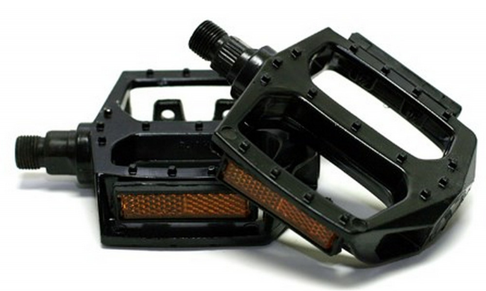 Pedāļi Azimut BMX Platform Alu 9/16" lodīšu gultnis un atstarotāji black (1014) - 2