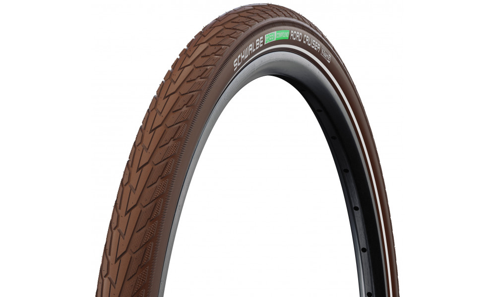 Riepa 28" Schwalbe Road Cruiser HS 484 Active Wired 42-622 / 28x1.60 Brown-Reflex - 1