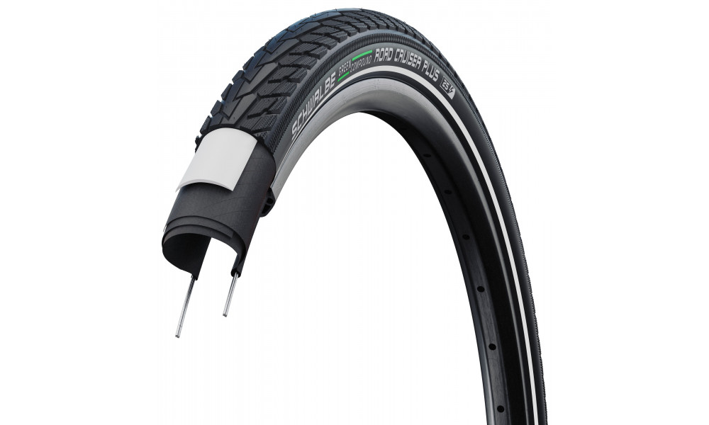 Riepa 28" Schwalbe Road Cruiser Plus HS 484 Active Wired 37-622 / 28x1.40 GreenCompound Reflex - 4