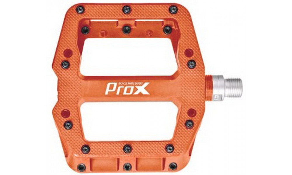 Pedāļi ProX Base Pro 26 plastic Pins axle Cr-Mo orange - 2