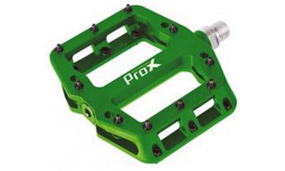 Pedāļi ProX Base Pro 26 plastic Pins axle Cr-Mo green - 1
