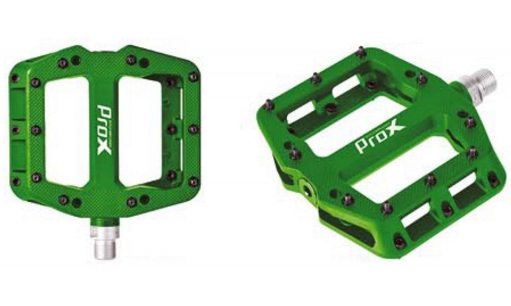 Pedāļi ProX Base Pro 26 plastic Pins axle Cr-Mo green - 2