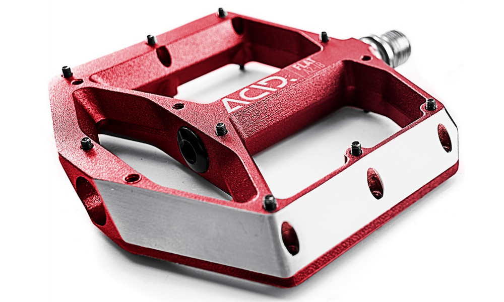 Pedāļi ACID Flat A2-IB Alu red - 1