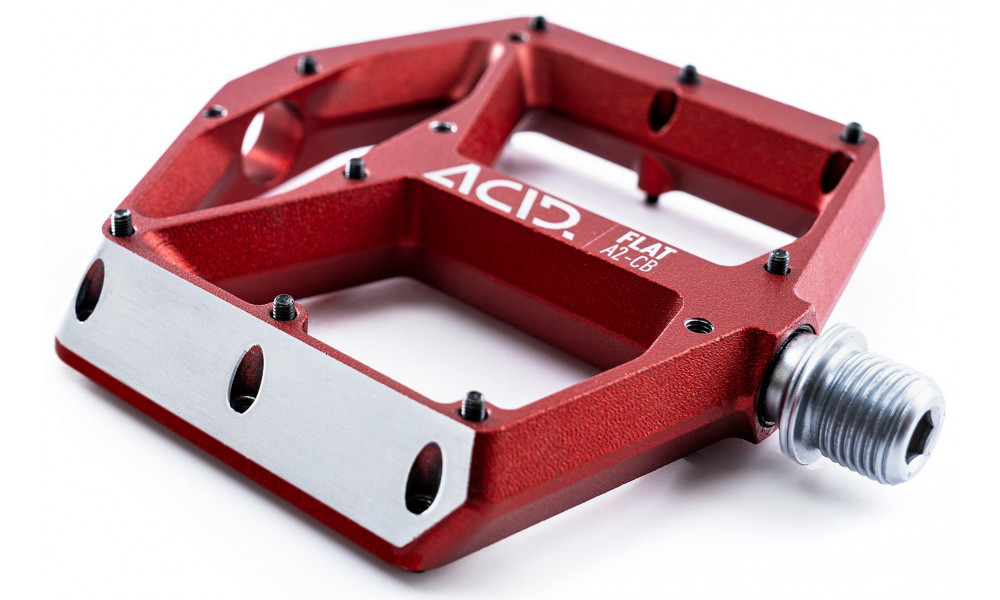 Pedāļi ACID Flat A2-IB Alu red - 4