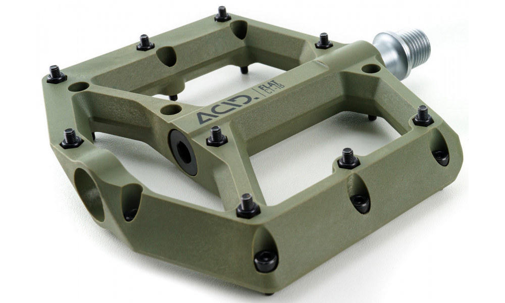 Pedāļi ACID Flat C1-IB plastic olive green - 1