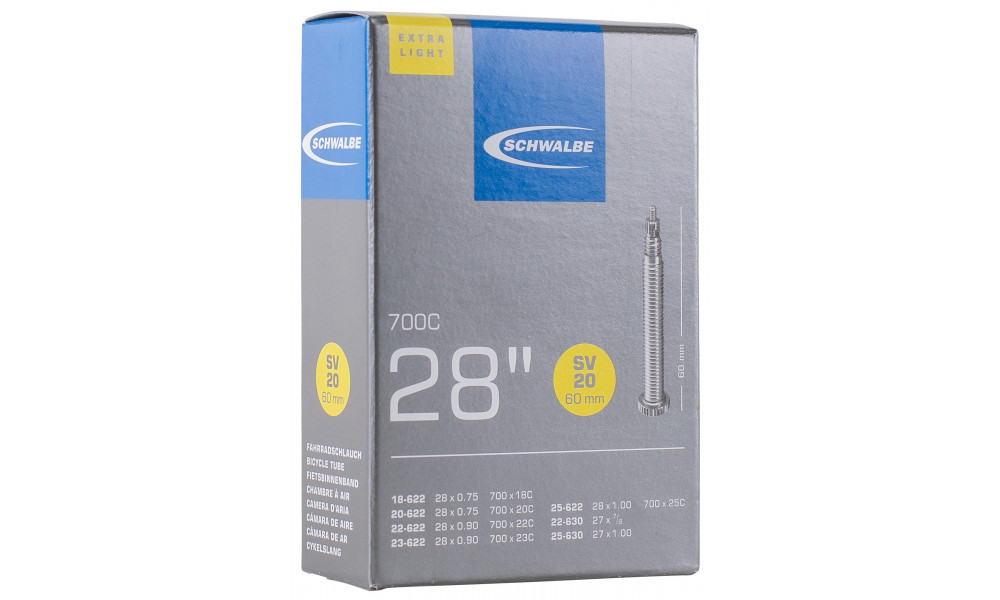 Kamera 28/27" Schwalbe SV20 ExtraLight Long (18/25-622) - 1