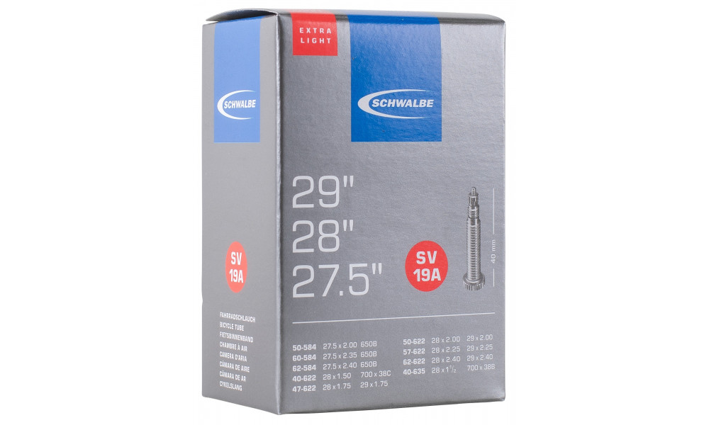 Kamera 28"/29"/27.5 Schwalbe SV19A ExtraLight (50/62-584 - 40/62-622) - 1