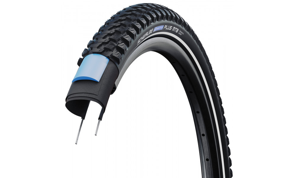 Riepa 26" Schwalbe Marathon Plus MTB HS 468, Perf Wired 54-559 / 26x2.10 Black-Reflex - 3