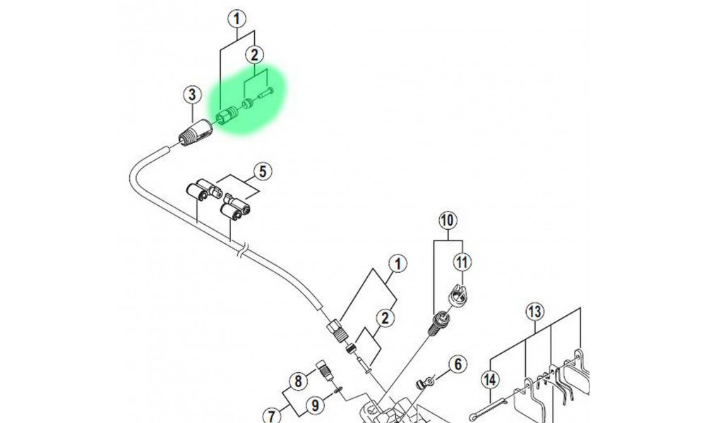 Disku bremžu šļūteņu montāžas detaļas Shimano SM-BH59 with bolt - 1