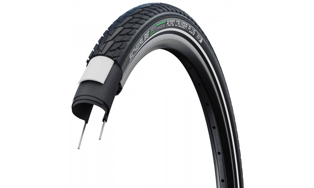 Riepa 24" Schwalbe Road Cruiser Plus HS 484, Active Wired 47-507 GreenCompound Reflex - 2