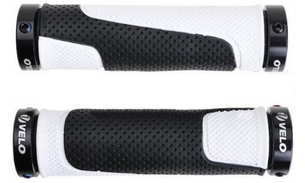 Stūres rokturi Velo ProX VLG-776AD3 129mm GEL Lock-on black-white - 1
