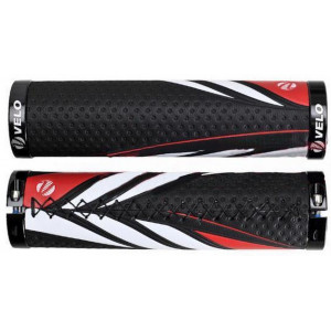 Stūres rokturi Velo ProX VLG-851AD3 130mm GEL Lock-on black-red