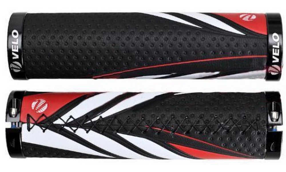 Stūres rokturi Velo ProX VLG-851AD3 130mm GEL Lock-on black-red - 1