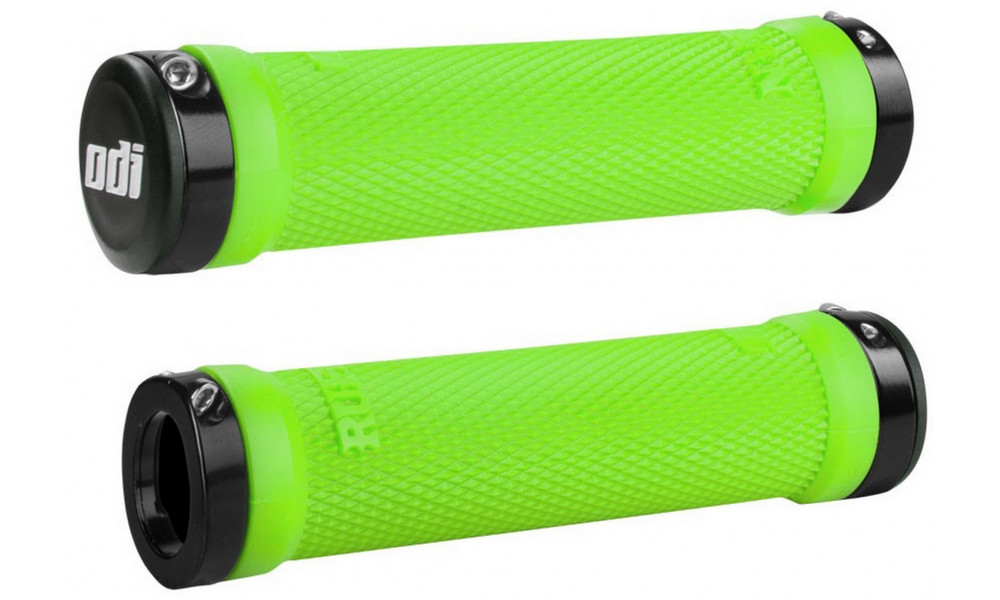 Stūres rokturi ODI Ruffian MTB Lock-On Bonus Pack Lime Greeen/Black 