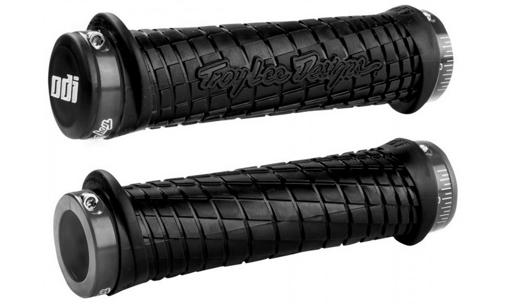 Stūres rokturi ODI Troy Lee Designs Signature MTB Lock-On Black/Grey 