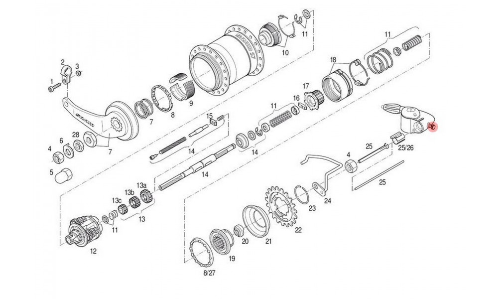 Rumbas stiprinājuma skrūve SRAM S7/P5 - 3