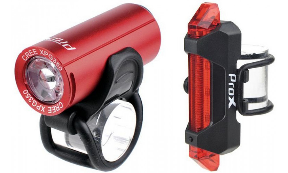 Apgaismojums komplekts ProX Pictor CREE 350Lm + 10Lm USB red - 1