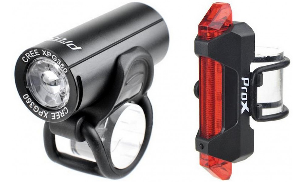 Apgaismojums komplekts ProX Pictor CREE 350Lm + 10Lm USB black - 1