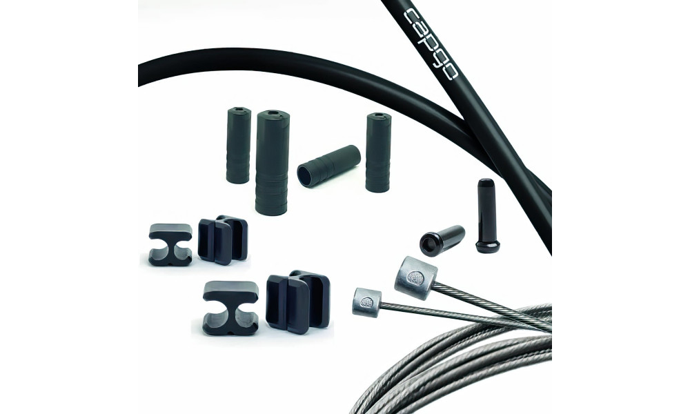 Pārnesumu trošu komplekts Capgo BL Doube(2x) stainless Shimano/Sram Road & MTB black 