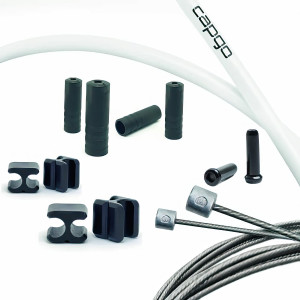 Pārnesumu trošu komplekts Capgo BL Doube(2x) stainless Shimano/Sram Road & MTB white
