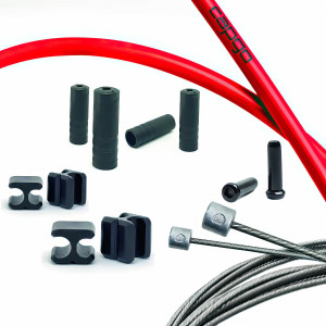 Pārnesumu trošu komplekts Capgo BL Doube(2x) stainless Shimano/Sram Road & MTB red