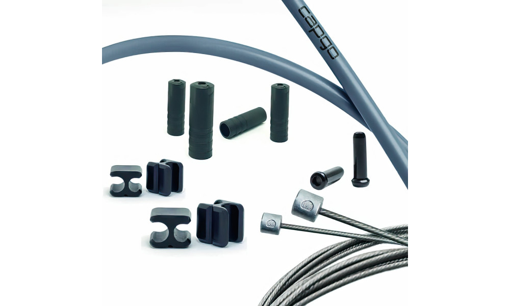 Pārnesumu trošu komplekts Capgo BL Doube(2x) stainless Shimano/Sram Road & MTB grey 