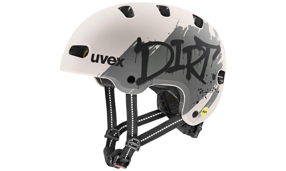 Ķivere Uvex kid 4 style MIPS dirt warm grey matt - 1