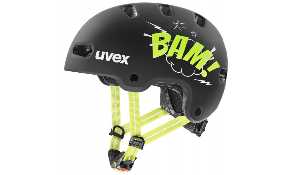 Ķivere Uvex kid 4 style bam black-lime matt - 1