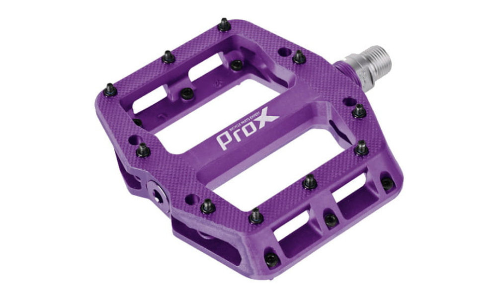 Pedāļi ProX Base Pro 26 plastic Pins axle Cr-Mo purple - 1