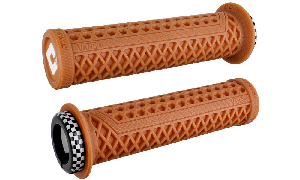 Stūres rokturi ODI Vans v2.1 Lock-On MTB 135mm White/Gum-Black Checker 