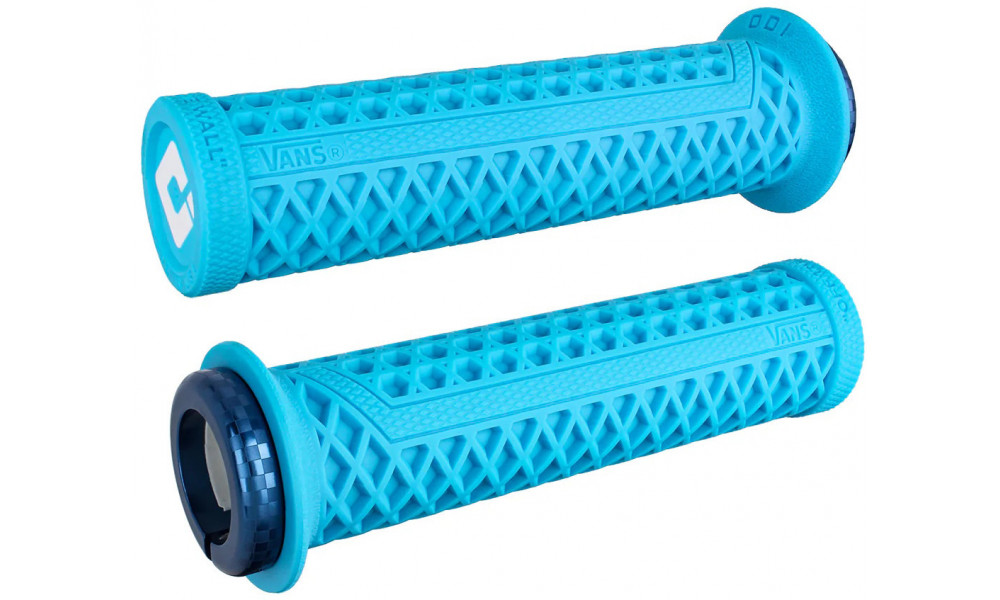 Stūres rokturi ODI Vans v2.1 Lock-On MTB 135mm White/Light Blue-Blue 