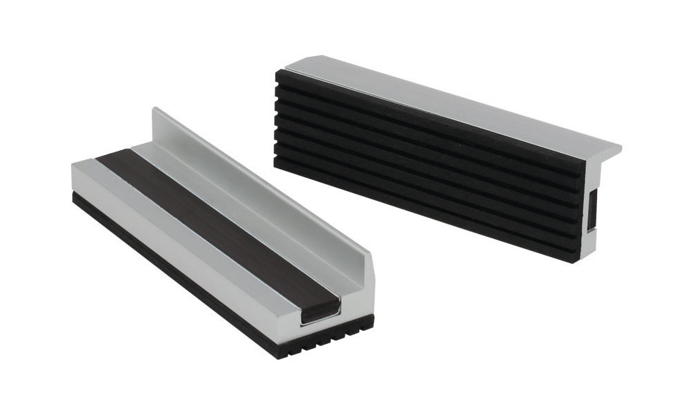 Instruments Cyclus Tools protective aluminum vice jaws goma finely grooved magnetic 100 mm 2 gab. (720349) 